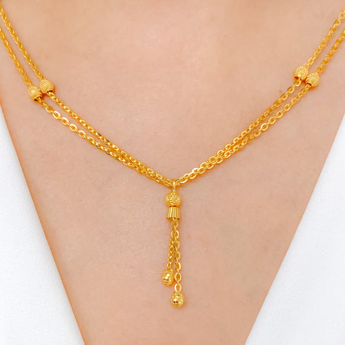 Matte Accented Two-Chain Necklace