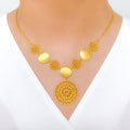 Unique Vintage Jali Work 22k Gold Necklace Set