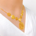 Unique Vintage Jali Work 22k Gold Necklace Set