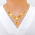 Fancy Asymmetrical 22k Gold Necklace Set