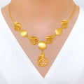 Fancy Asymmetrical 22k Gold Necklace Set