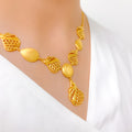 Fancy Asymmetrical 22k Gold Necklace Set