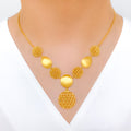 Versatile Round Mesh 22k Gold Necklace Set