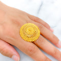 Majestic Floral 22k Gold Beadwork Ring