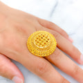 Luscious Detailed Beaded 22k Gold Dome Ring