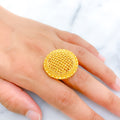 Radiant Round 22k Gold Statement Ring