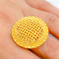 Radiant Round 22k Gold Statement Ring