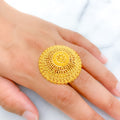 Refined Elegant Dome Petal Ring