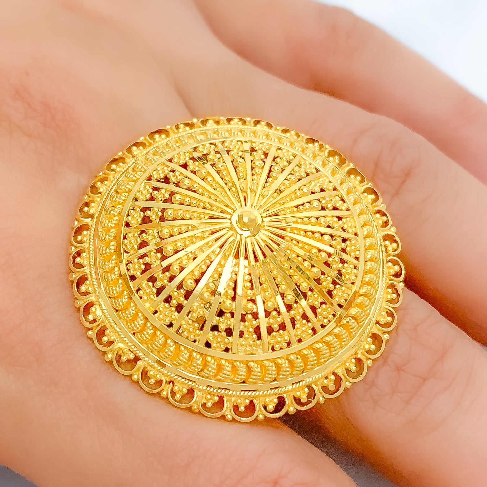 Branch (1) 21 karat gold ring, weight 6.47 grams - مصاغات الأربش للذهب  بالسعودية قسم المتجر الإلكتروني