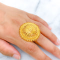 Unique Reflective 22k Gold Umbrella Ring