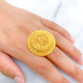 Palatial Floral 22k Gold Statement Ring