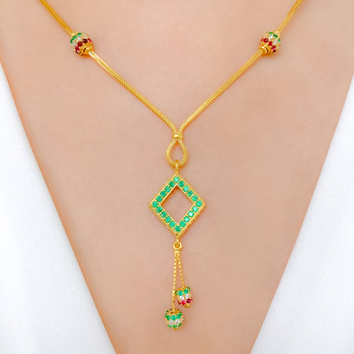 Reversible Diamond Shape Necklace
