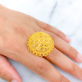 Tasteful Textured 22k Gold Statement Ring