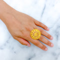 Classic Beaded 22k Gold Statement Ring