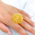 Classic Beaded 22k Gold Statement Ring