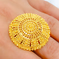 Classic Beaded 22k Gold Statement Ring