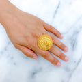 Fancy Flowing Sun Statement 22k Gold Ring