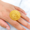 Fancy Flowing Sun Statement 22k Gold Ring