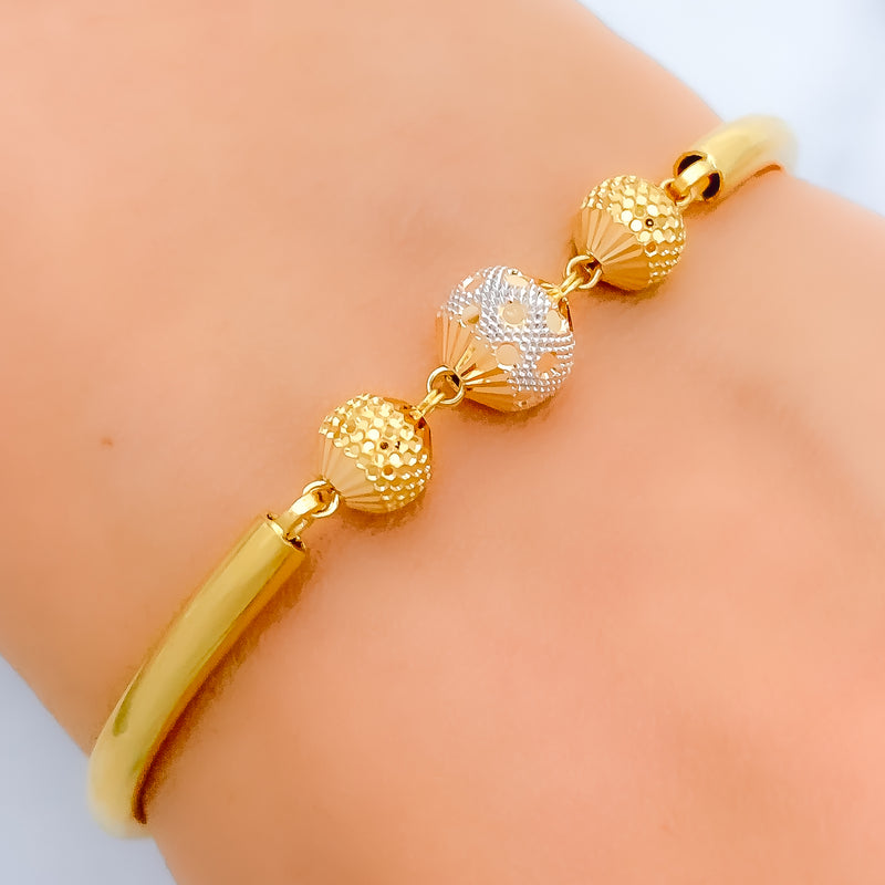 Stylish Polka Dot 22k Gold Bangle Bracelet