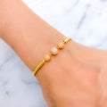 Dainty Beaded 22k Gold Bangle Bracelet