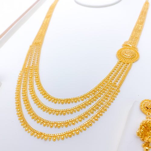 Four Lara Traditional Long Necklace Set