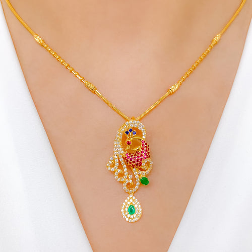 Lovely Peacock Necklace Set