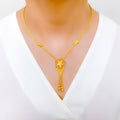 Elevated Sparkling Floral 22k Gold Necklace Set