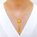 Elevated Sparkling Floral 22k Gold Necklace Set