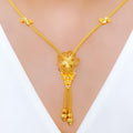 Elevated Sparkling Floral 22k Gold Necklace Set