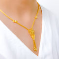 Elevated Sparkling Floral 22k Gold Necklace Set