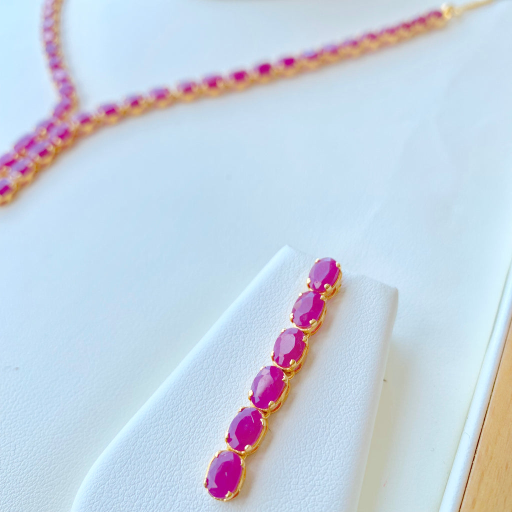 Modern ruby necklace set – Andaaz Jewelers