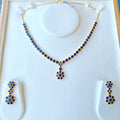 Round Sapphire Necklace Set