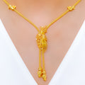 Iconic Layered Leaf 22k Gold Necklace Set