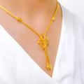 Trendy Floral Jali 22k Gold Necklace Set