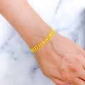 Interlinked Geometric Flat 22k Gold Bracelet