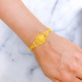 Refined Traditional Flower 22k Gold Bracelet