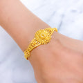 Refined Traditional Flower 22k Gold Bracelet