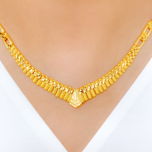 Gorgeous Geometric 22k Gold Necklace Set