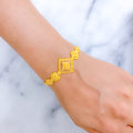 Reflective Mandala Pattern 22k Gold Bracelet
