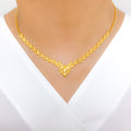 Contemporary Matte 22k Gold Finish Necklace Set