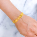 Radiant Square Link 22k Gold Bracelet