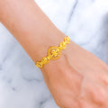 Classy Evergreen Floral 22k Gold Bracelet
