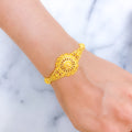 Ornate Floral Dome 22k Gold Bracelet