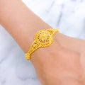 Ornate Floral Dome 22k Gold Bracelet