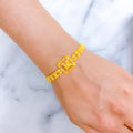 Magnificent Fancy Square 22k Gold Bracelet
