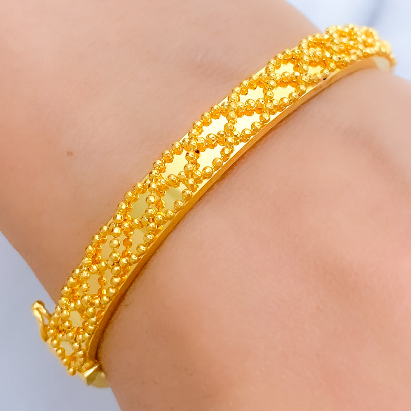 Versatile Multi-Bead 22k Gold Bangle Bracelet