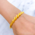 Flowy High Finish 22k Gold Bangle Bracelet