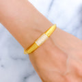 Elevated CZ 22k Gold Bangle Bracelet