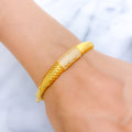 Elevated CZ 22k Gold Bangle Bracelet