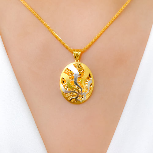 Beautiful Two-Tone Oval Pendant
